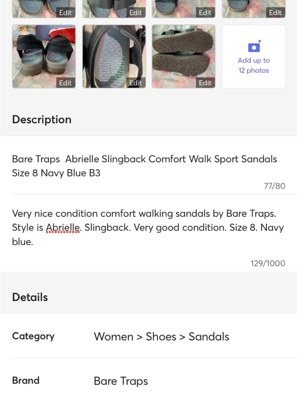 BareTraps Comfort Walking Sandals In Navy Blue - Picture 7 of 7